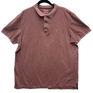 American Eagle Pink Super‎ Soft Polo Shirt Short Sleeves Size XL